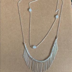 Silver chain necklace trio